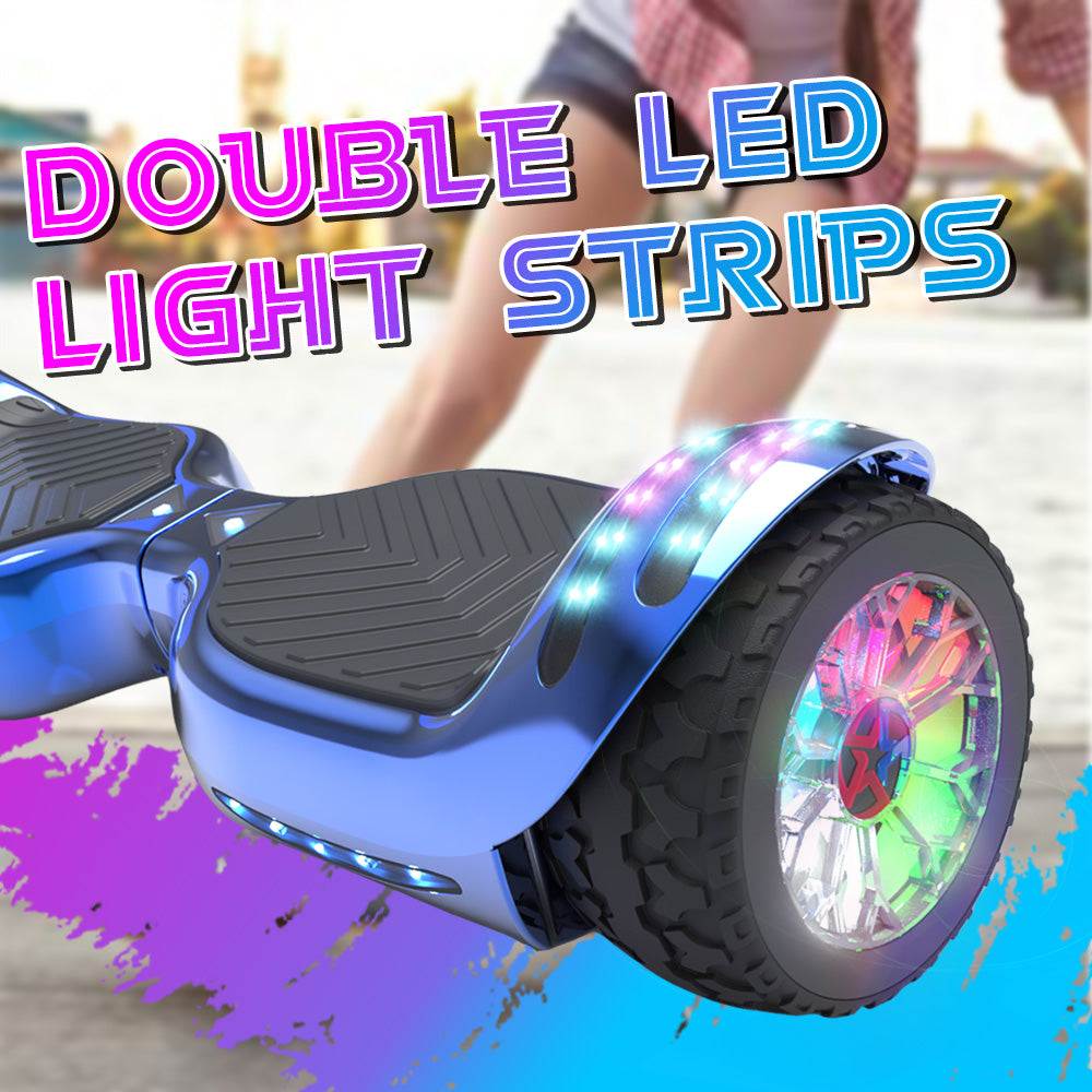 MOSTA All Terrain Self-Balance Scoote ,Electric Scooter Board for Kids & Adults with Bluetooth and Led Lights,6.5 inch,165 lbs capacity Perfect Gift