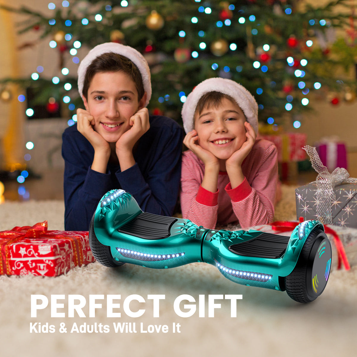 Mosta Hover Electric Scooter Board for Kids & Adults, All Terrain Self-Balance Scooter with Bluetooth and Led Lights,6.5 inch,165 lbs capacity,LED Light,Perfect Gift