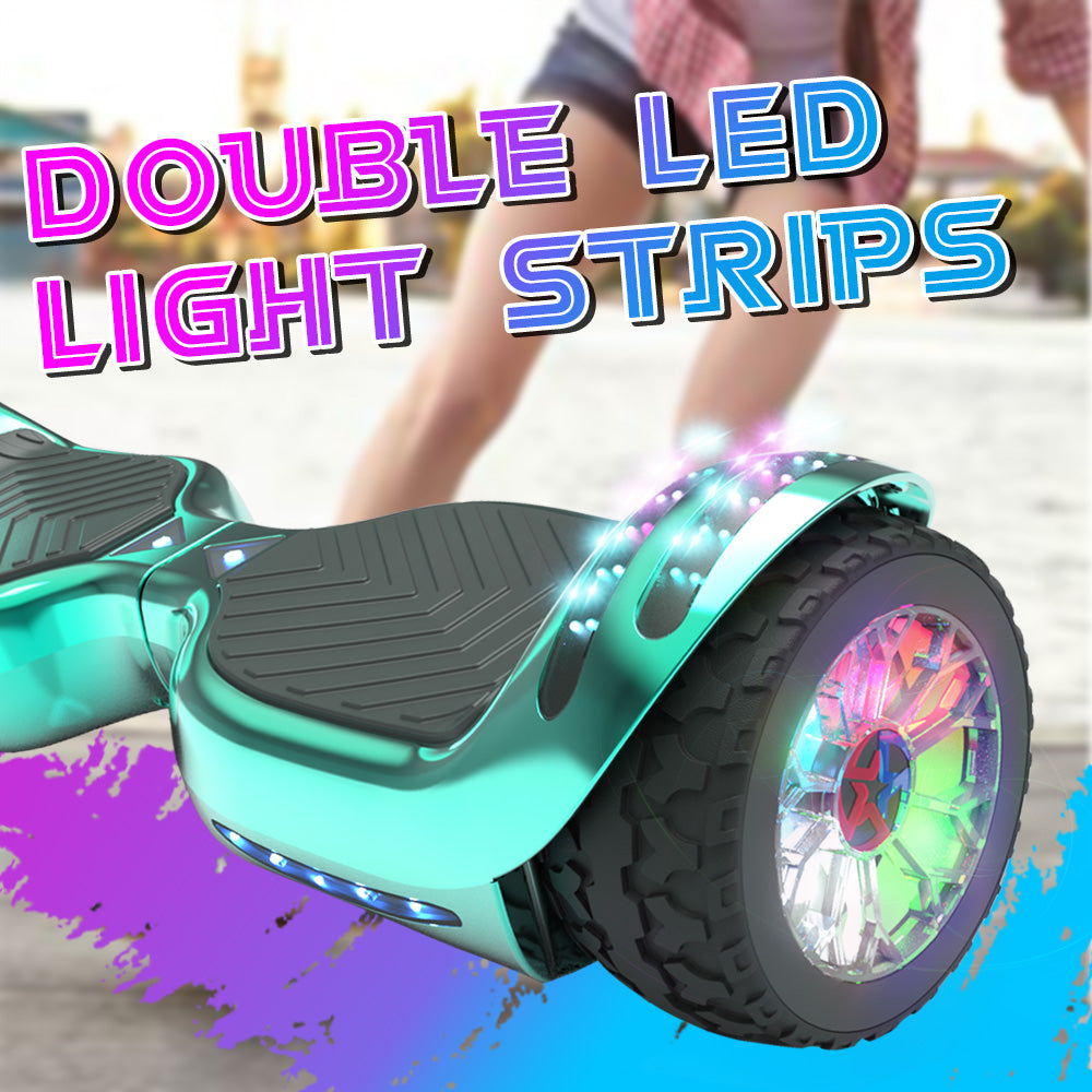 MOSTA All Terrain Self-Balance Scoote ,Electric Scooter Board for Kids & Adults with Bluetooth and Led Lights,6.5 inch,165 lbs capacity Perfect Gift