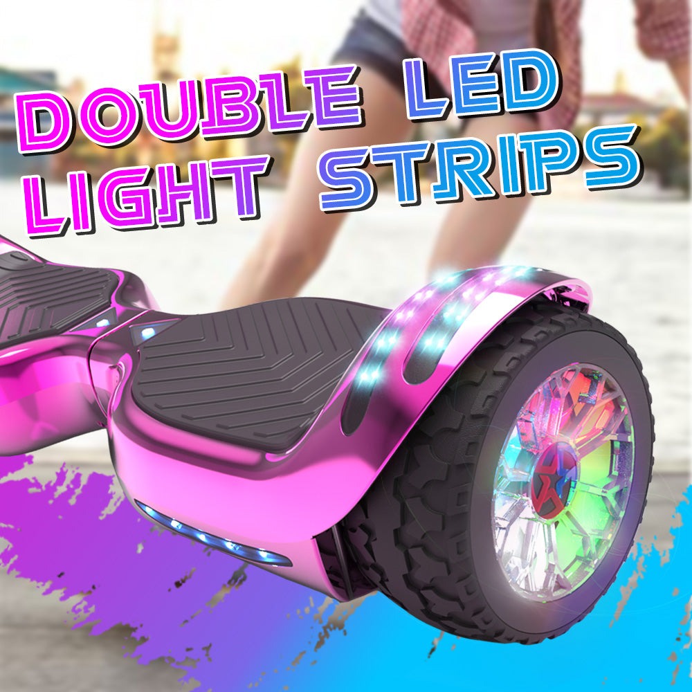 MOSTA All Terrain Self-Balance Scoote ,Electric Scooter Board for Kids & Adults with Bluetooth and Led Lights,6.5 inch,165 lbs capacity Perfect Gift