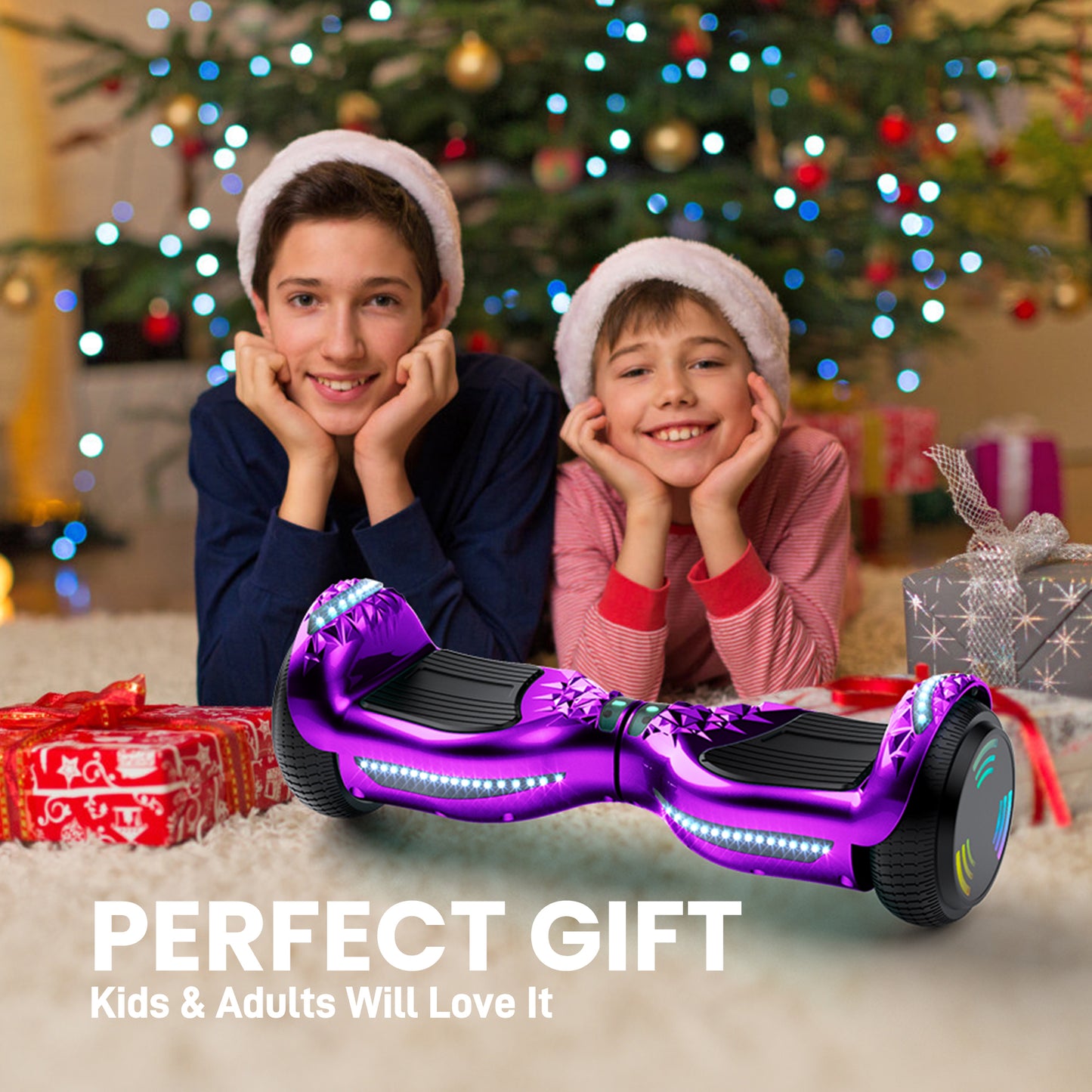 Mosta Electric Hoverboard with New Version Bluetooth Hover Board, Chrome and Design Color Self-Balance Electric Scooter