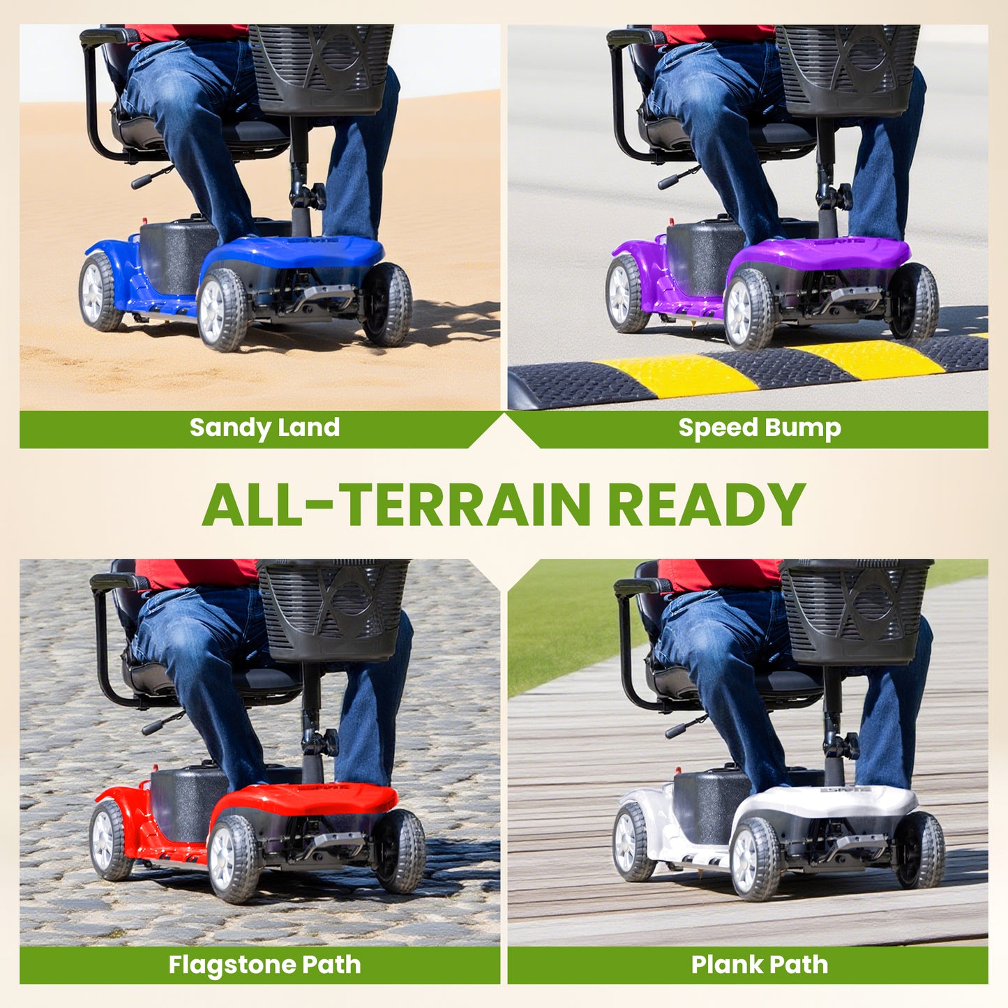 Mosta Adult, Senior Mobility Scooter,4-wheel Electric Rechargeable Travel Device with LED Headlight and Basket, Including Charger,Purple