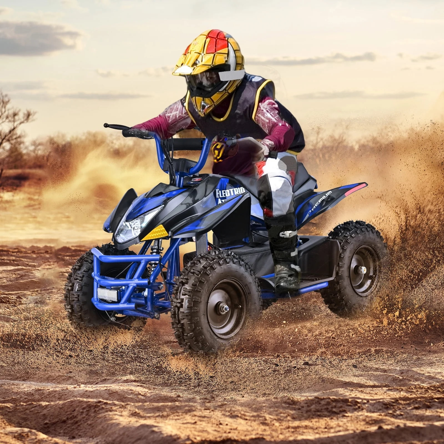 Electric ATV, 36V Kids Dirt Quad Bike with 500W Powerful Motor, Long Range 8-10 Miles, Electric 4-Wheeler with Parent Speed Control, Dual Suspensions for Boys Girls Off-road and Race
