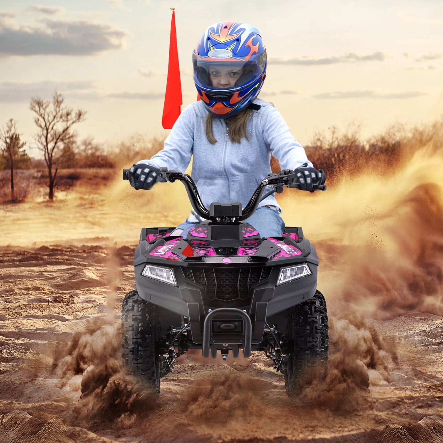 Aoemoe 36V Battery-Powered Ride-On Off-Road Buggy – 2-Speed Parent-Lock, 10-Mile Range ,Pink