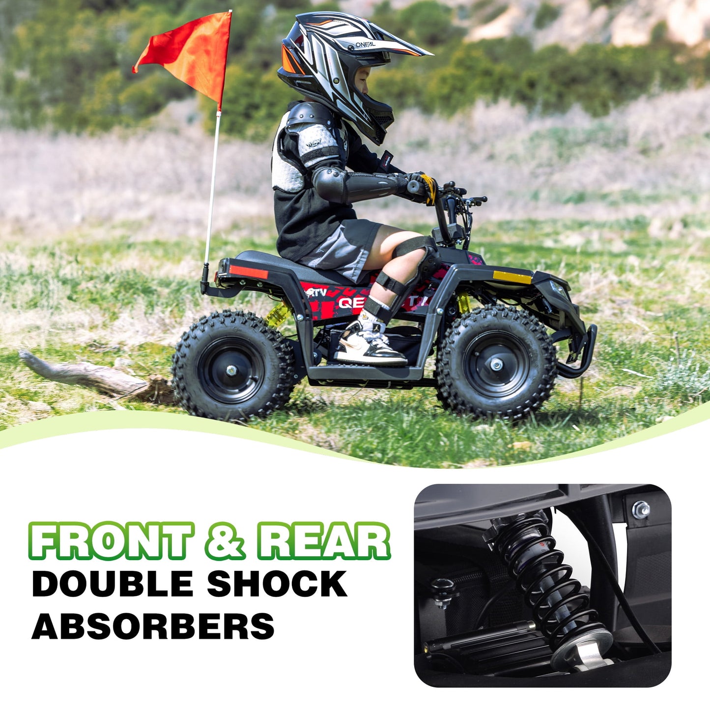 Aoemoe 36V Battery-Powered Ride-On Off-Road Buggy – 2-Speed Parent-Lock, 10-Mile Range ,Red