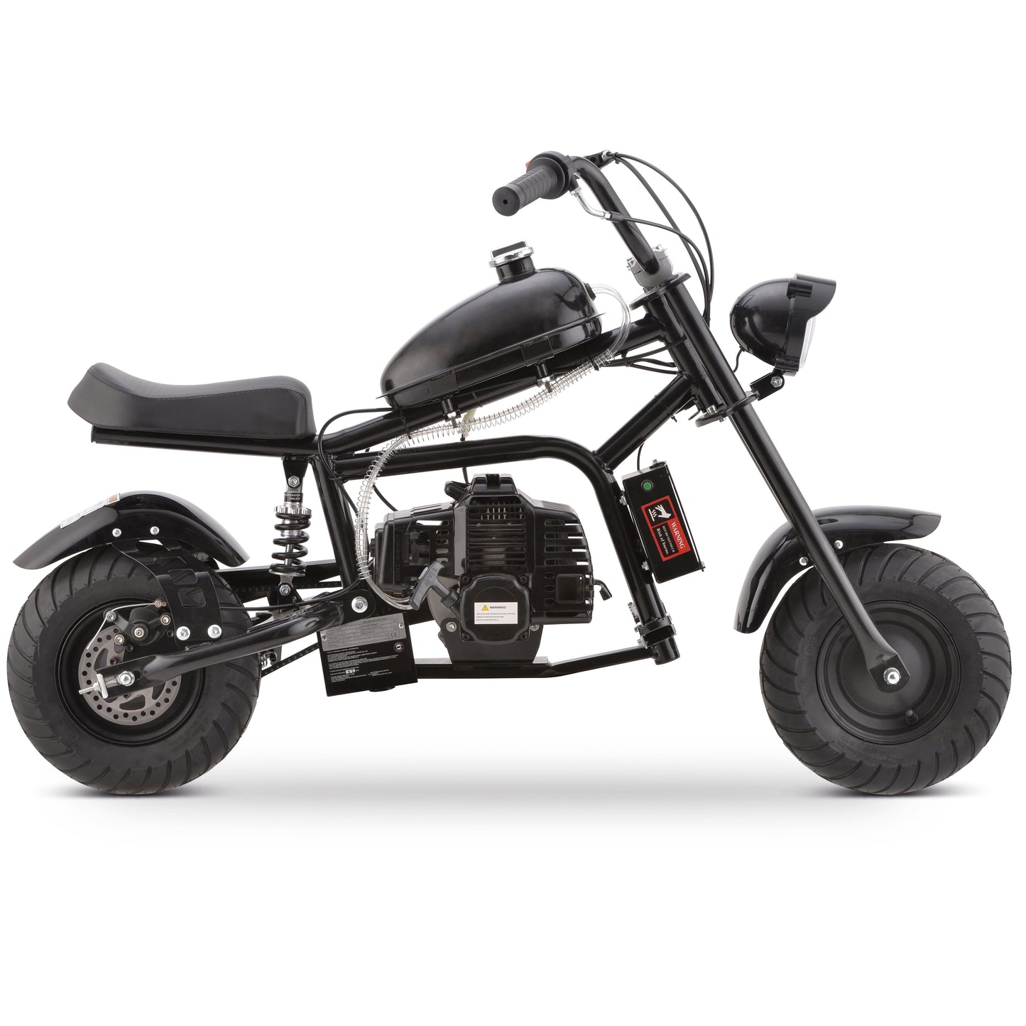 Aoemoe 49cc Gas Mini Chopper for Teens & Adults, Dirt Bike with Headlight, Rear Shock, Disc Brakes, 20MPH, Black