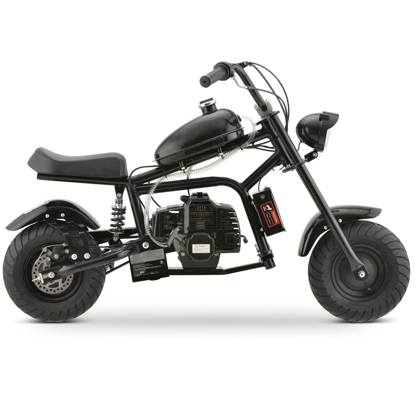 Aoemoe 49cc Gas Mini Chopper for Teens & Adults, Dirt Bike with Headlight, Rear Shock, Disc Brakes, 20MPH, Black