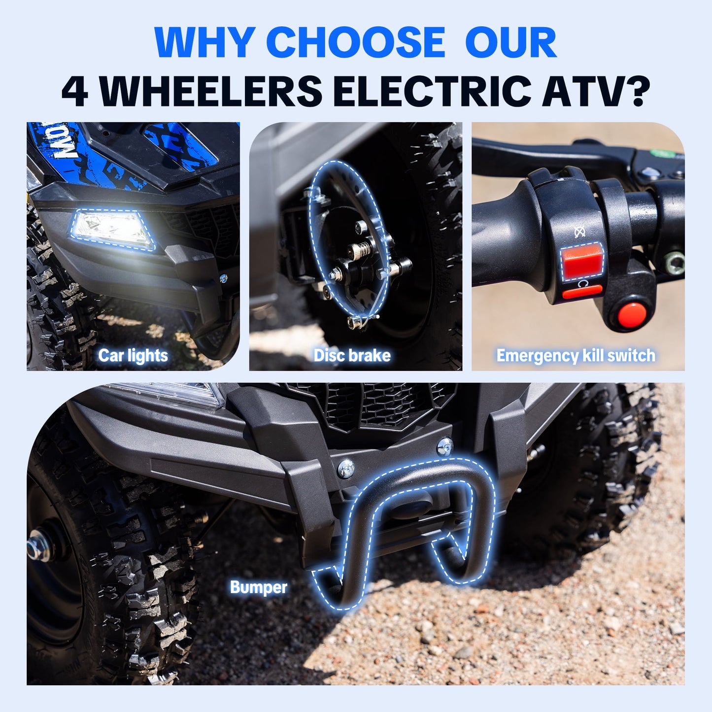 IVFJFV 36V 500W Electric Four Wheeler Off-Road Ride On,Dual Speed 10/15MPH,Dual Shock Absorbers,Disc Brake,LED Headlight,Max Load 143LBS, Safety Flag & Emergency Stop Switch,RED