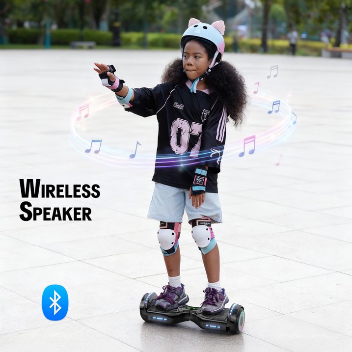 Electric Scooter with LED Lights & 400W Motor, Scooter with 9MPH Max Speed, Electric Scooter with Bluetooth Speakers, Pescroa Self-Balance Scooter