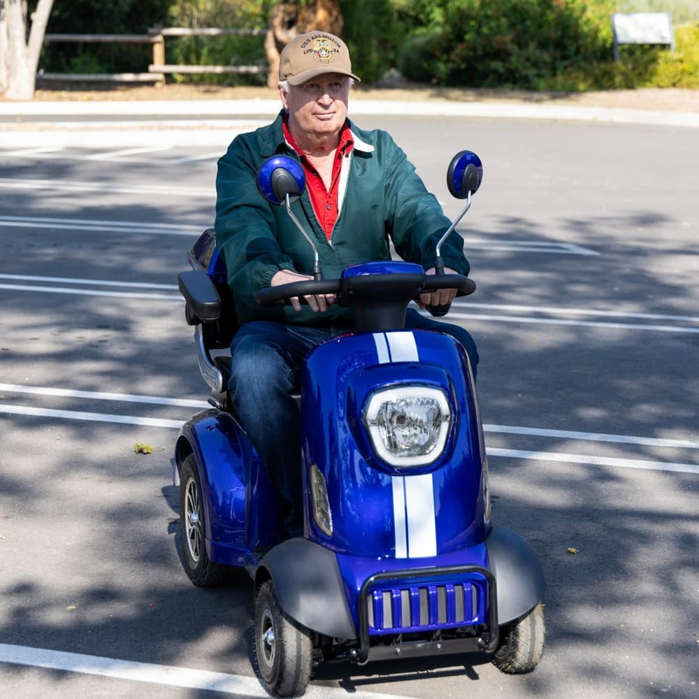 Aoemoe 4-Wheel Mobility Scooter, Electric Heavy Duty Wheelchair, 500 Lb Limit, Orange