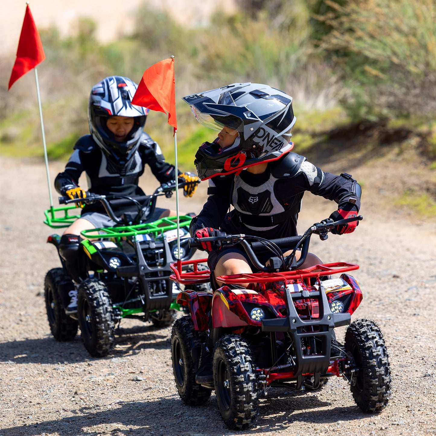 Aoemoe 500W 36V Battery-Powered Ride-On Off-Road 4-Wheeler – 15 Mile Range, Flame