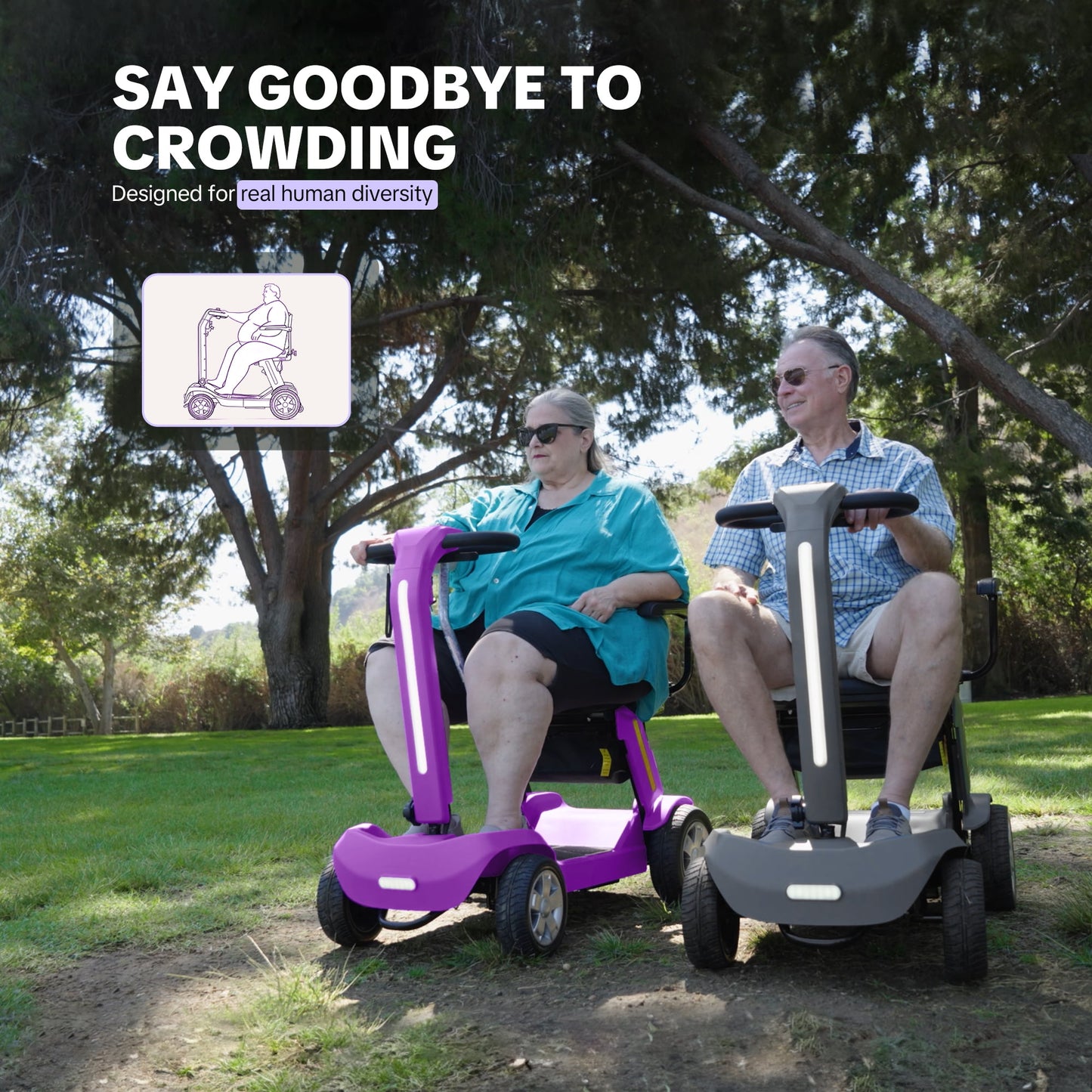 Upgrade Heavy Duty Mobility Scooter for Seniors-Electric Powered Wheelchair,Trunk-Friendly! Best Gift for Mom & Dad,Supports 300 lbs(Silver)