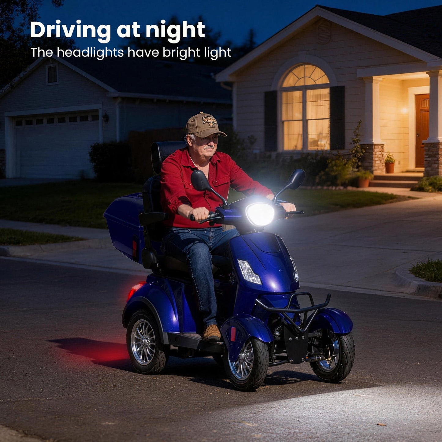 Arshin Heavy Duty 4 Wheel Mobility Scooters for Seniors & Adults 500lbs Capacity,800W All Terrain Electric Recreational Scooter