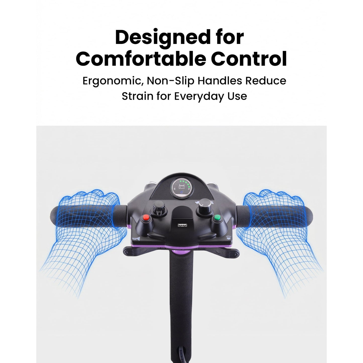 QEASET 4 Wheel Mobility Scooter,Mobility Scooter for Adults, Senior, Electric Powered Chargeable Device for Travel, Gifts for the elderly