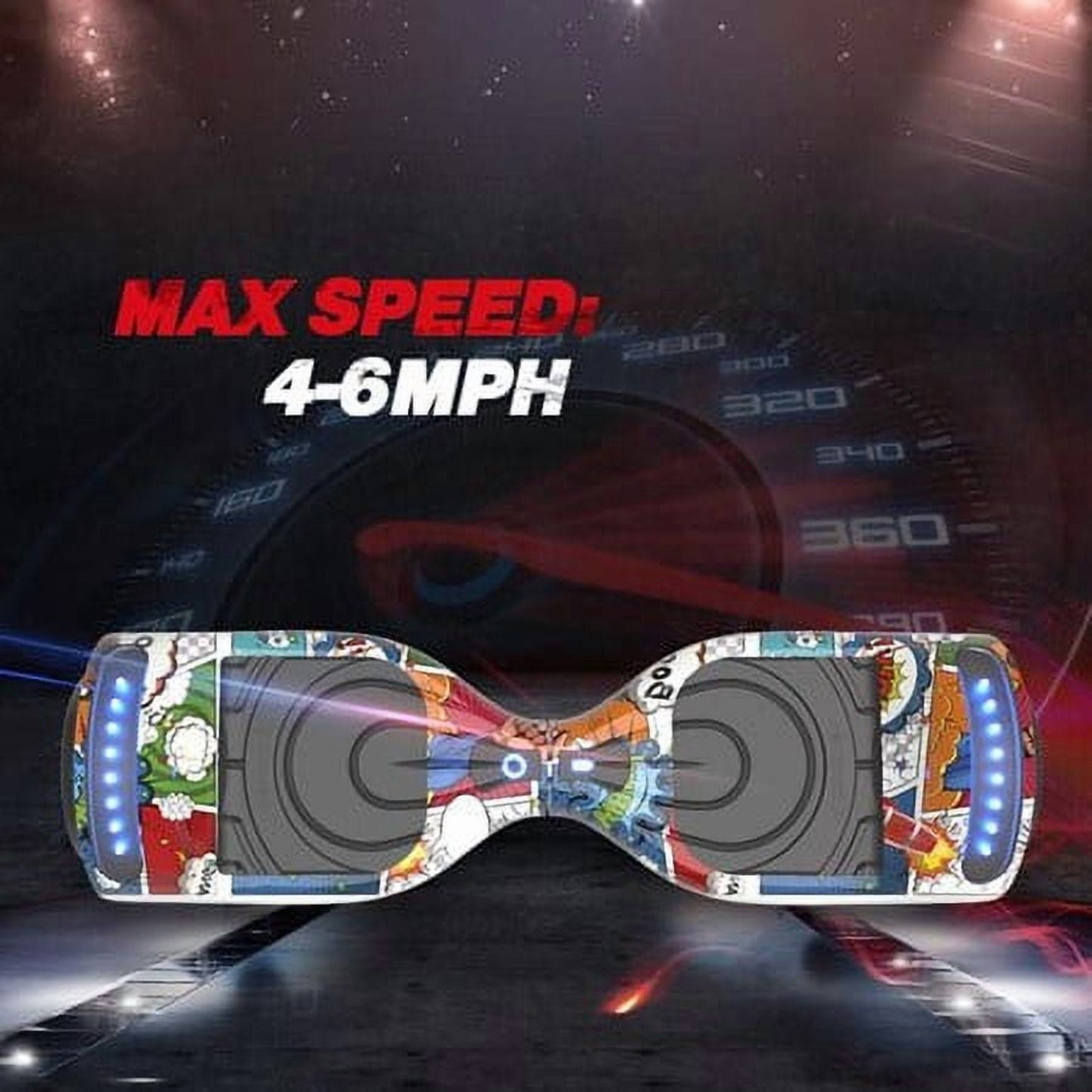 Hoverstar Flash Wheel Hoverboard 6.5 In., Bluetooth Speaker with LED Light, Self Balancing Wheel, Electric Scooter, Super Hero