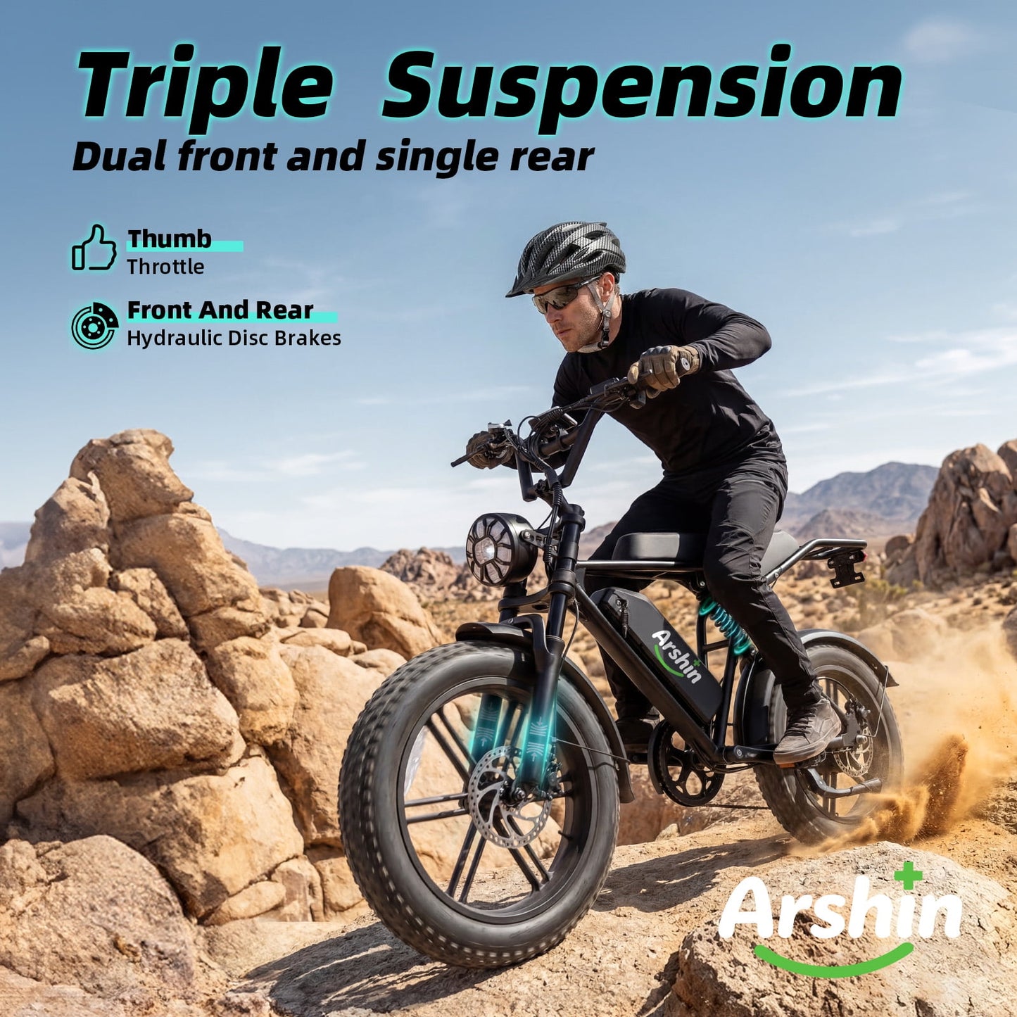 Upgrade 20" Electric Bike for Adults,Off‑Road Fat Tire Ebike,1500W Peak Motor,48V 15Ah Removable Battery,28 MPH Max Speed,UL2849 Certified for Ages 16+ (Black)