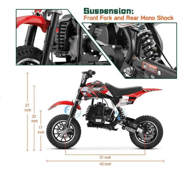 Aoemoe DB1 Gasoline 50CC Dirt Bike, RED