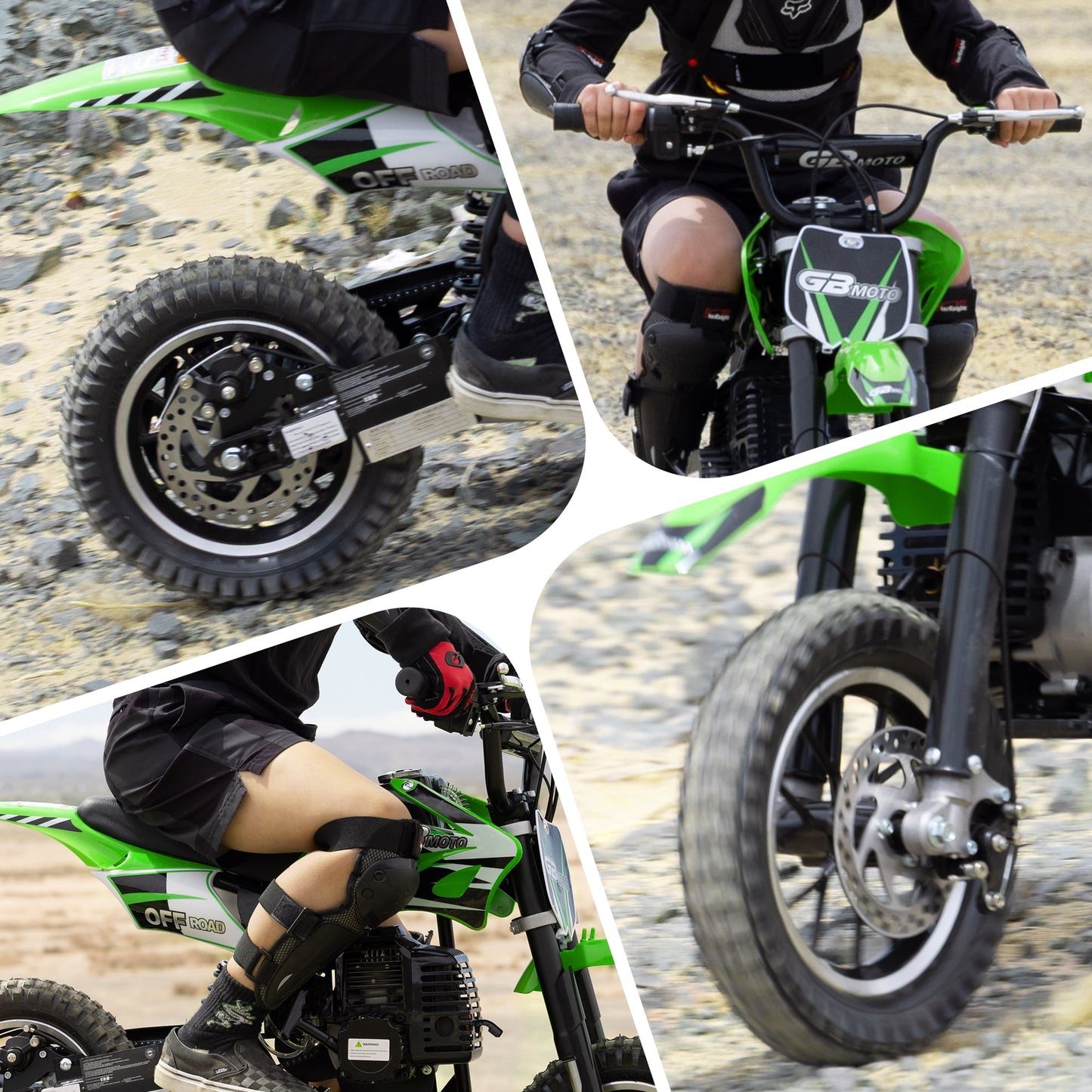 QEASET 39CC 4-Stroke Mini Bike, Up to 20 MPH, Ages 13+, Off-Road Dirt bike, Green