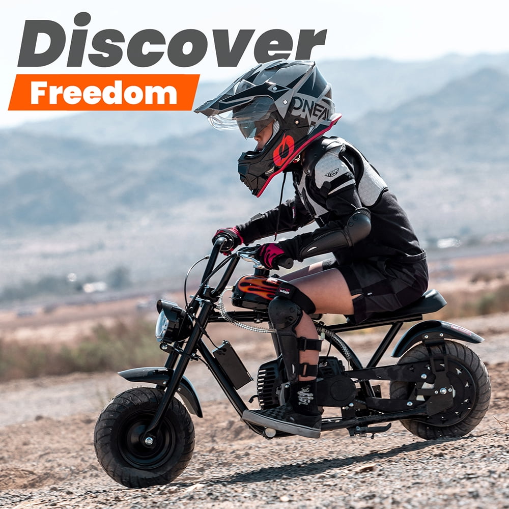 Aoemoe Gas Mini Chopper Bike, DB004 Model 49.4 CC 2-Stroke Powered Mini Bike, Black