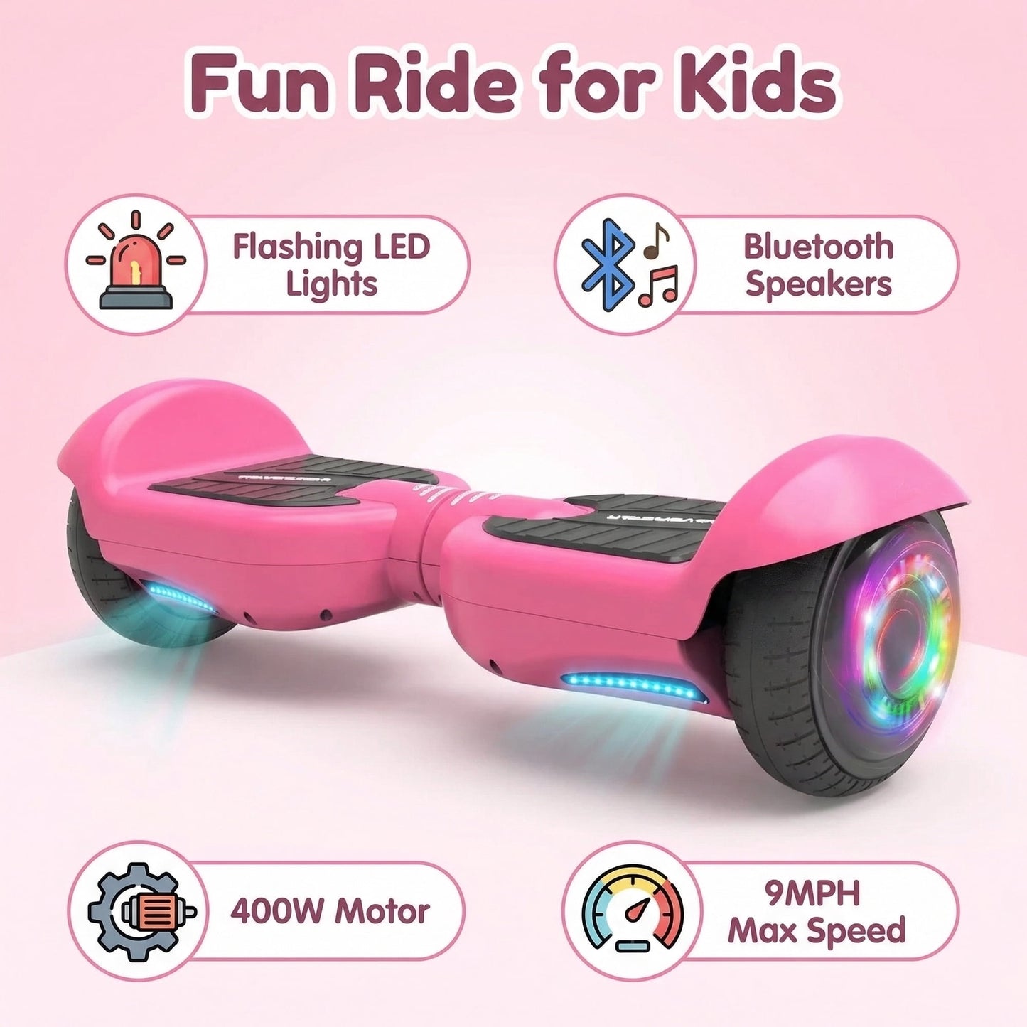 Mosta Electric Hoverboard with New Version Bluetooth Hover Board, Chrome and Design Color Self-Balance Electric Scooter
