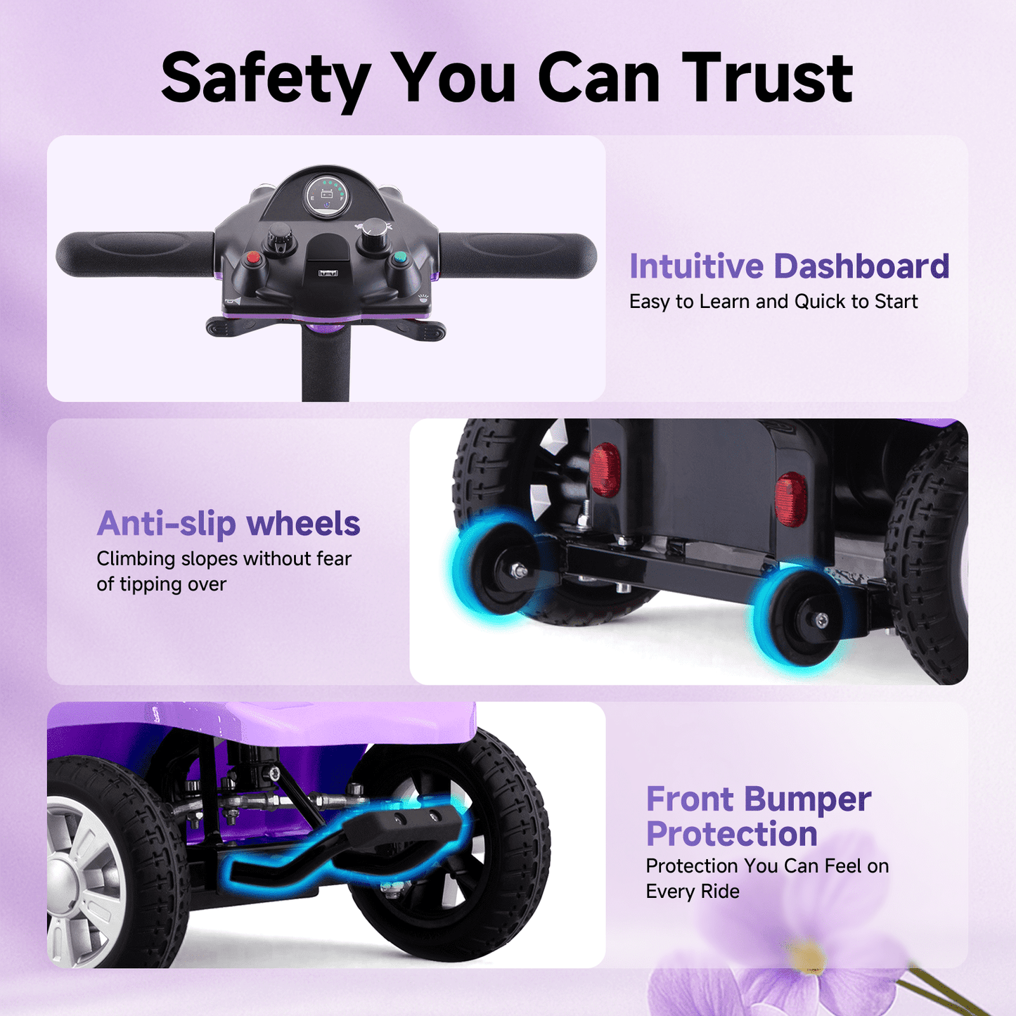 LiltJan Foldable Mobility Scooter for Adults Elderly– Mobility Scooter for Seniors 4-Wheel Portable Motorized Scooter with 300 lbs Capacity with 15 Miles Range