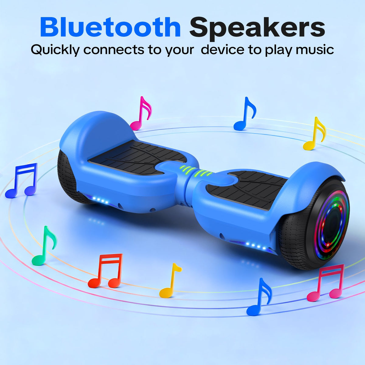 Tcdjtc Hoverboard with Bluetooth and Led Lights, Balance Board for Kids, Kids Outdoor Toys with 9 Mph Max Speed, All Terrain Hoverboard with UL 2272 Safety Standard
