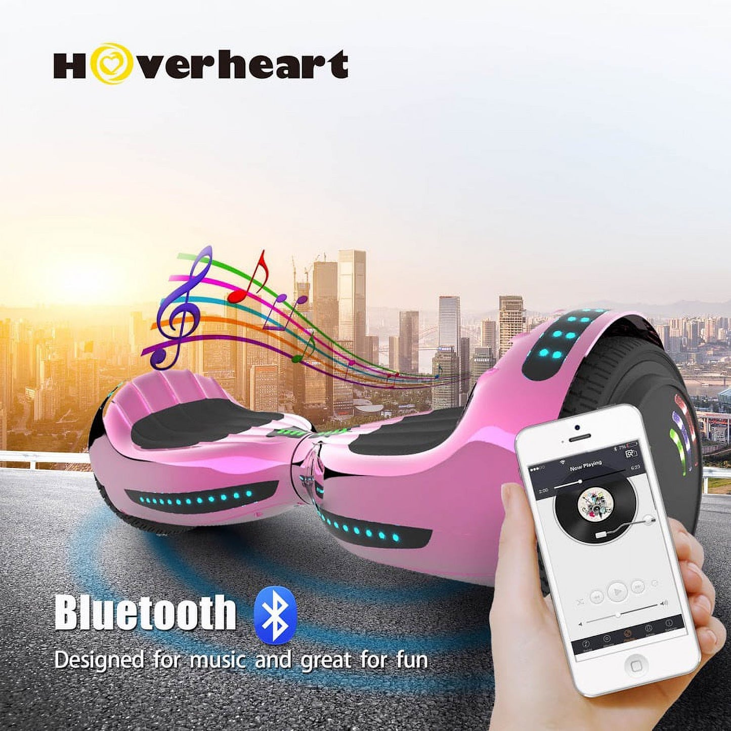 Hoverstar hover board Bluetooth Two-Wheel Self Balancing Electric Scooter 6.5 In. UL 2272 Certified with Bluetooth Speaker and LED Light