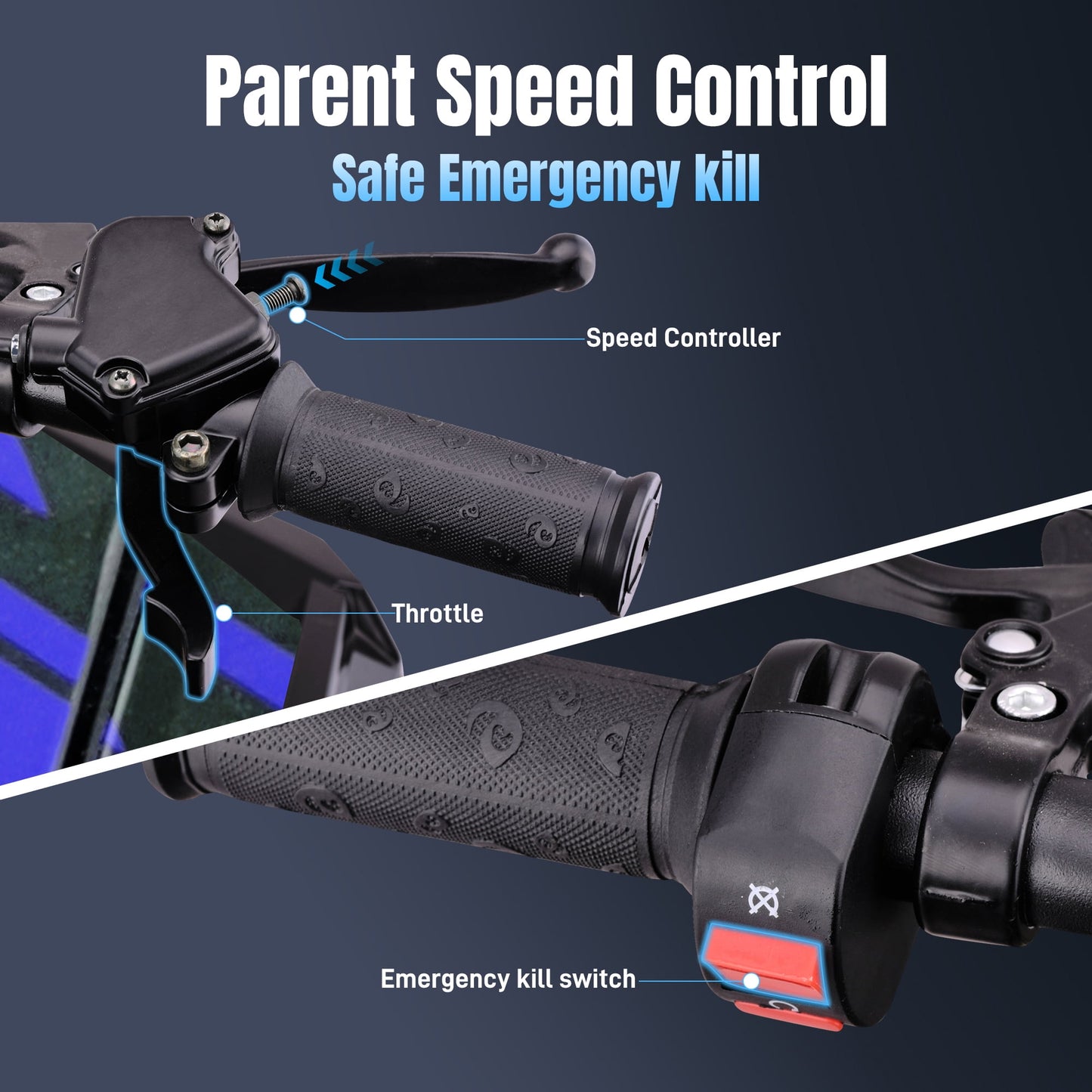 All-Terrain 25 Miles Ride on Toys,Arshin Powerful Kids Toy Vehicle,15.5 mph Variable Speeds,Parent Control,Suspension,Disc Brake,Suspension,Perfect Gift(Blue)