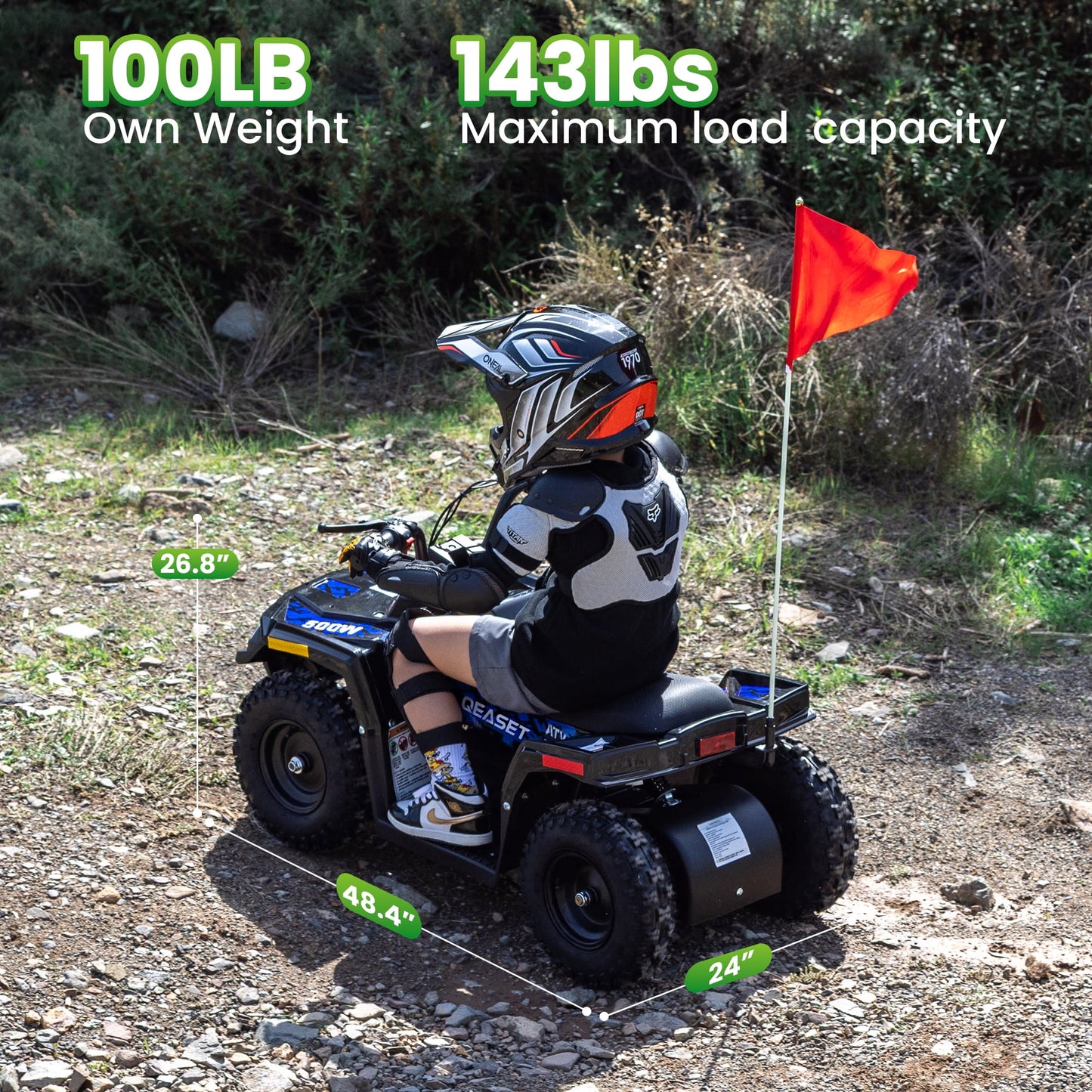 Aoemoe 36V Battery-Powered Ride-On Off-Road Buggy – 2-Speed Parent-Lock, 10-Mile Range ,Blue