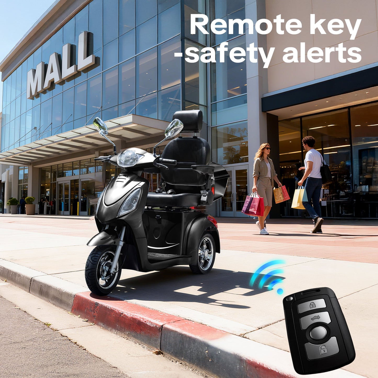 New & Improved 3-Wheel Mobility Scooter for Adults & Seniors - 500 lb Heavy Duty Capacity,31-Mile Range,800W Power for Outdoor Use by Arshin,All-Day Riding,Easy to Use(Black)