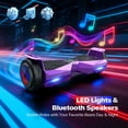 Off Road Electric Scooter with LED Lights & 400W Motor, Tcdjtc Hover Self-Balance Scooter for Kids Board, Electric Scooter with Bluetooth Speakers, Kids Scooter with 9MPH Max Speed, All Terrain