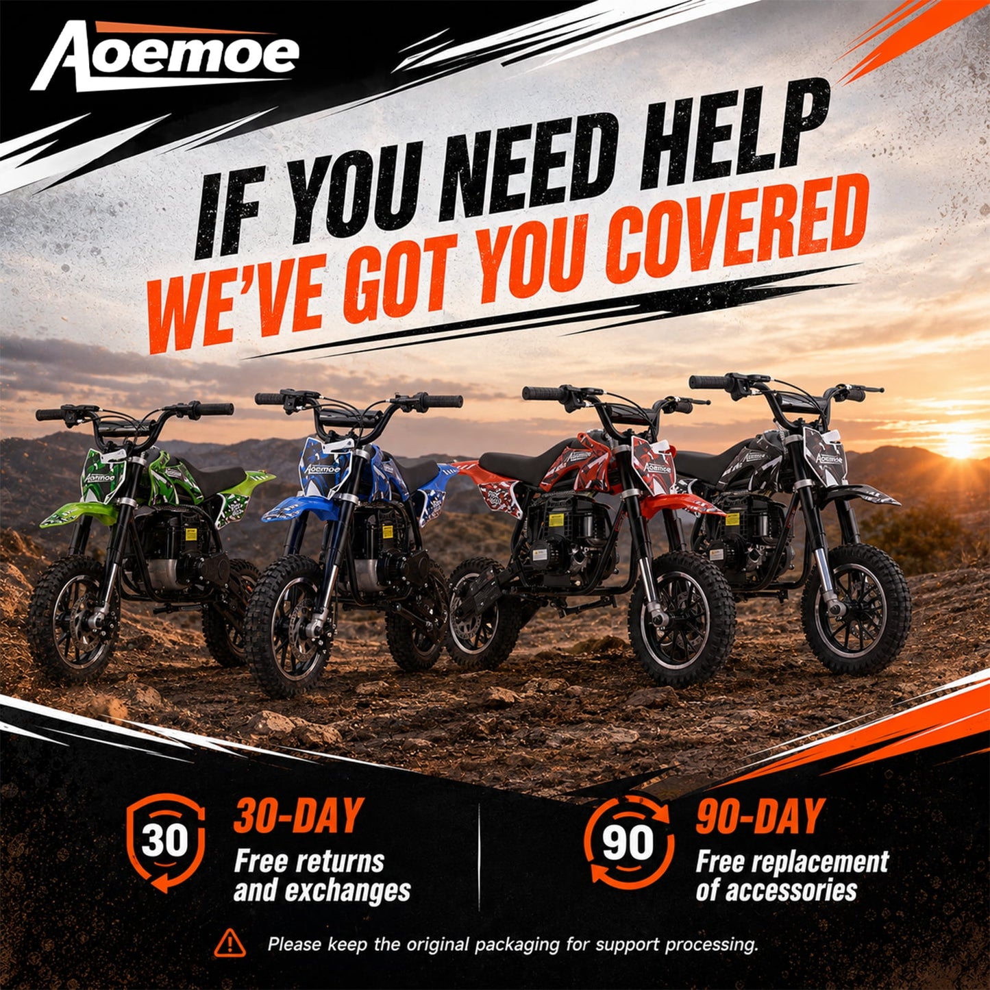 Aoemoe 49cc Kids Dirt Bike, Gasoline Powered 2-Stroke Mini Motorcycle, 1-Seater, Blue