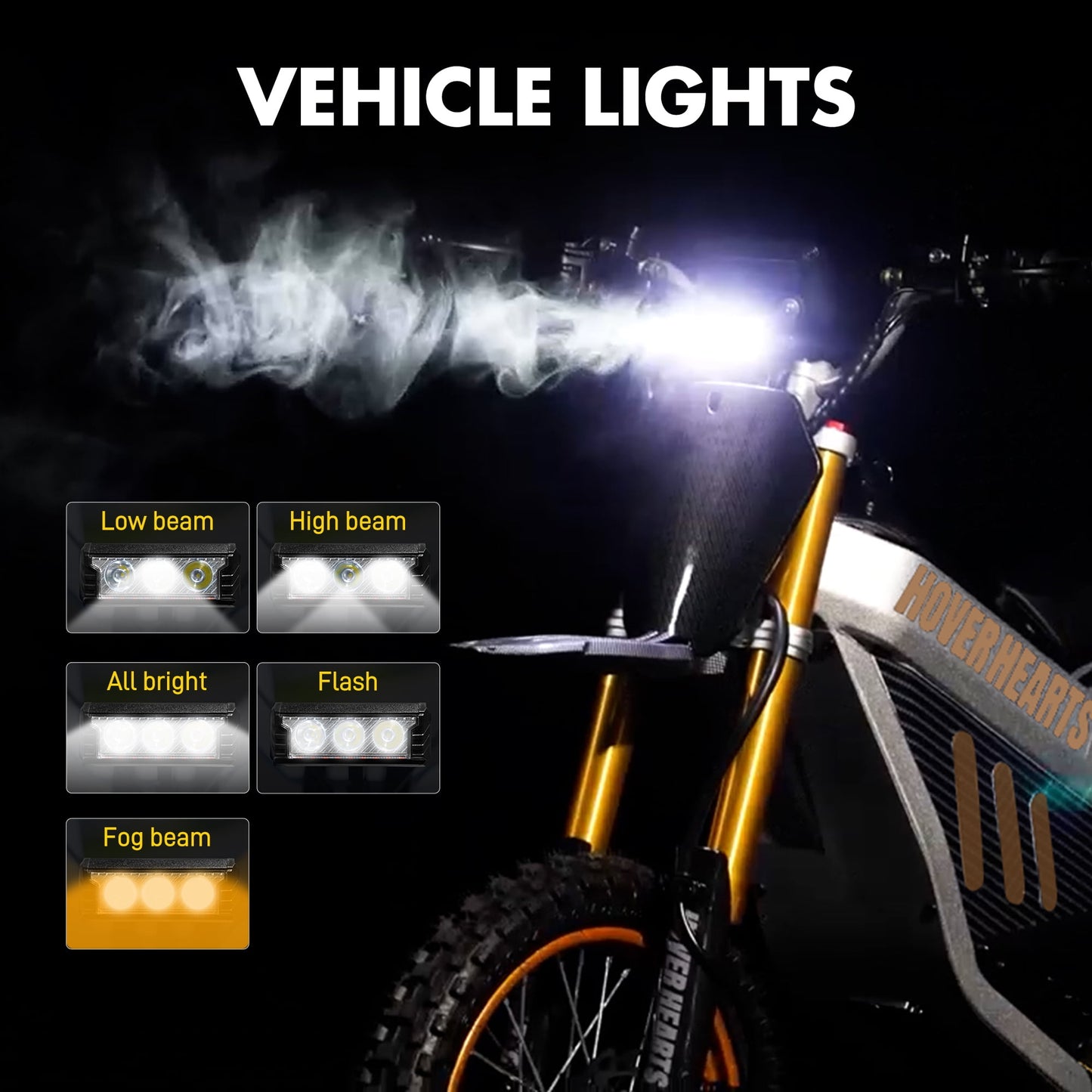 HOVERHEART 48V 3000W(Peak Power)Electric Dirt Bike for Adults - 42Mph Max Speed,Off-Road Motorcycle with Safe LFP Battery and Dual Hydraulic Disc Brakes