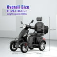 Tcdjtc 4 Wheel Mobility Scooters for Seniors, Adult Scooter with 800W Motor, Motorized Scooter for Adults, Heavy Duty Electric Scooter with 500 lb Capacity, 31 Miles Long Range, Instructions Included