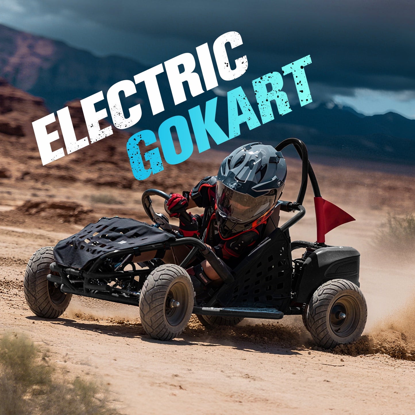 Arshin Electric Ride-On Go-Kart for Teens,1000W 48V Motor,Max 20Mph with 3-Speed Parental Control(10/13/20Mph),4-Wheel Drive,13"Pneumatic Tires,for Ages 13+ and up to 120LBS(Black)