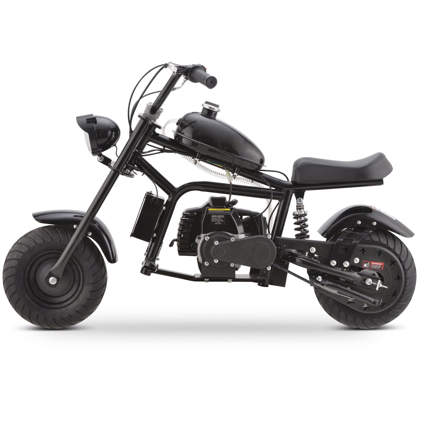 Aoemoe 49cc Gas Mini Chopper for Teens & Adults, Dirt Bike with Headlight, Rear Shock, Disc Brakes, 20MPH, Black