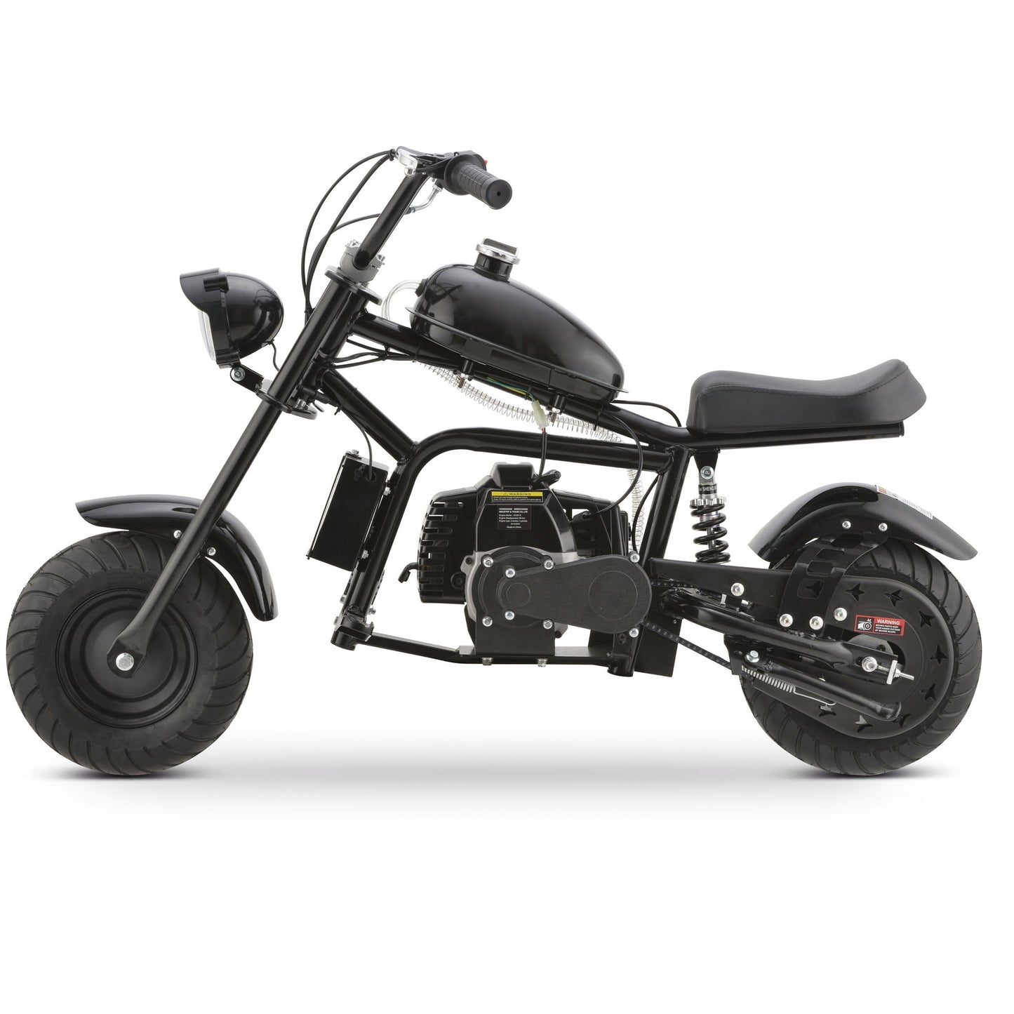 Aoemoe 49cc Gas Mini Chopper for Teens & Adults, Dirt Bike with Headlight, Rear Shock, Disc Brakes, 20MPH, Black