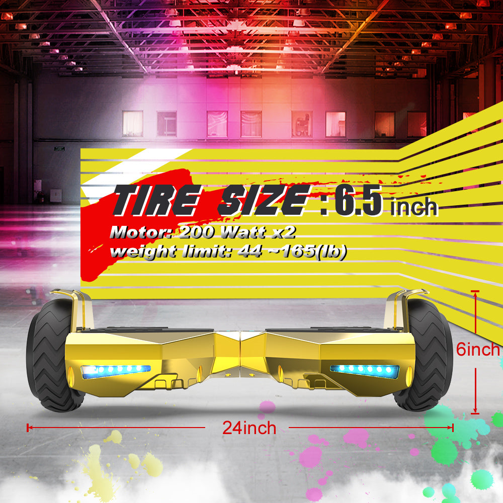 MOSTA All Terrain Self-Balance Scoote ,Electric Scooter Board for Kids & Adults with Bluetooth and Led Lights,6.5 inch,165 lbs capacity Perfect Gift