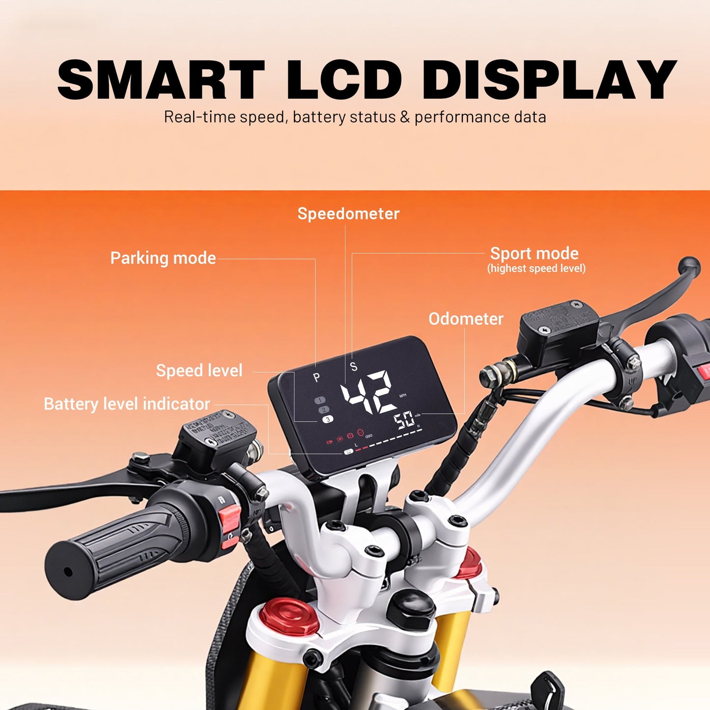 Arshin 3000W Electric Dirt Bike for Adults-42MPH Max Speed,48V 30Ah LFP Battery,50+Mile Range,Full Suspension,Fat Tires,Dual Hydraulic Brakes,Off-Road Electric Motorcycle,Black