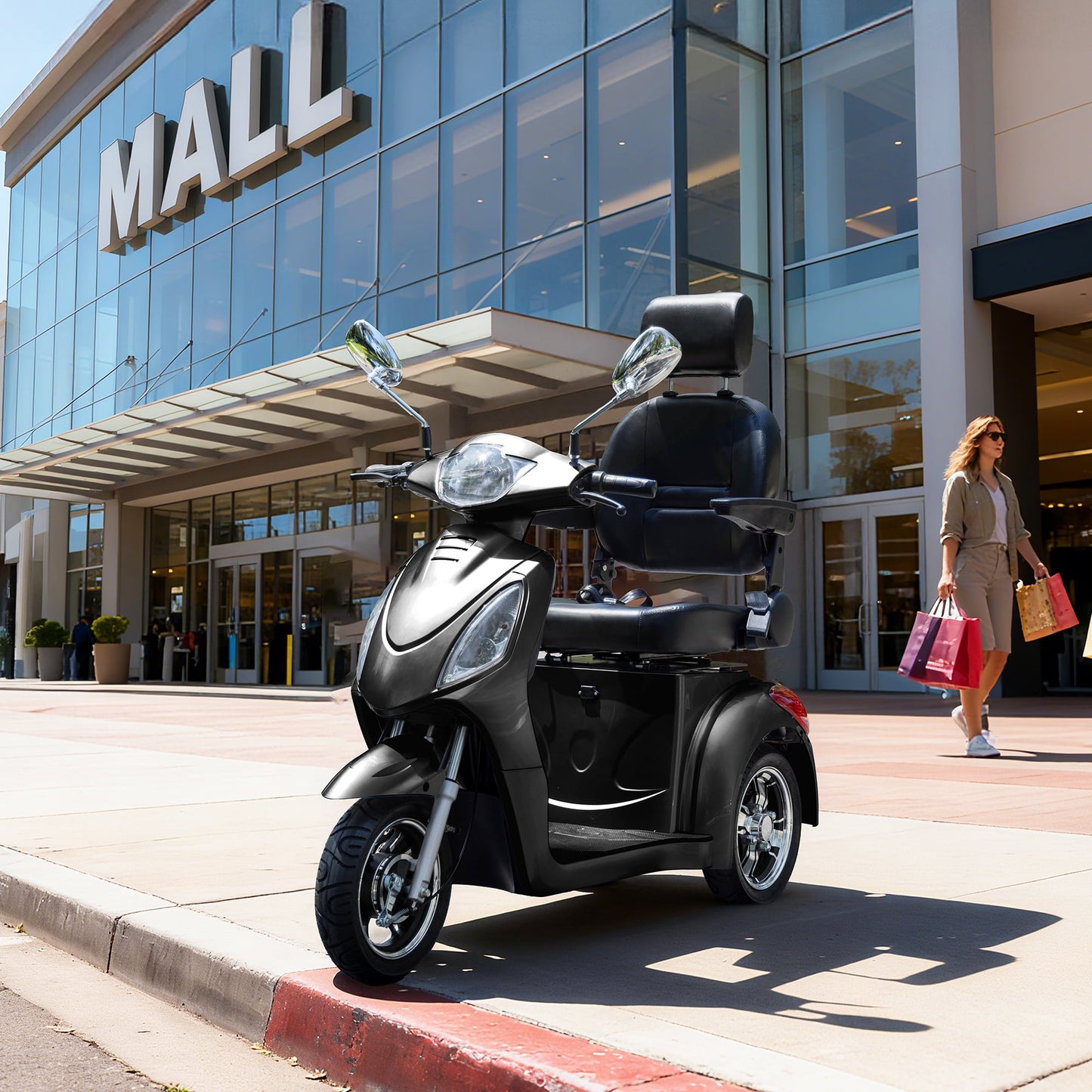 Heavy Duty 3 Wheel Mobility Scooters for Seniors & Adults 500lbs Capacity,Arshin Electric Powered Wheelchair Device,800W All Terrain Fast Mobility Scooter,31 Miles Long Range Battery(Black)