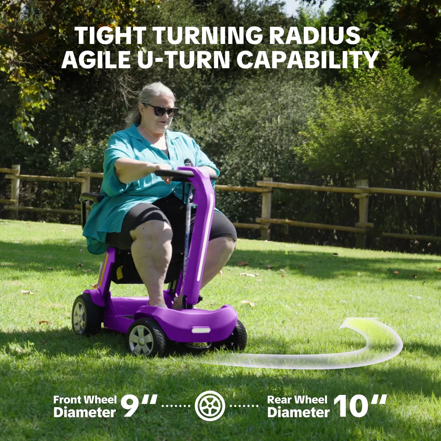 Upgrade Heavy Duty Mobility Scooter for Seniors-Electric Powered Wheelchair,Trunk-Friendly! Best Gift for Mom & Dad,Supports 300 lbs(Purple)