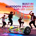 Electric Scooter with Bluetooth Speakers, Hover Off Road Board Electric Scooter with LED Lights & 400W Motor, Kids Scooter with 9MPH Max Speed, Tcdjtc Self-Balance Scooter for Kids