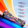 Tcdjtc Hoverboard with Bluetooth and Led Lights, Balance Board for Kids, Kids Outdoor Toys with 9 Mph Max Speed, All Terrain Hoverboard with UL 2272 Safety Standard