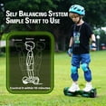 Electric Scooter with Bluetooth Speakers, Tcdjtc Self-Balance Scooter for Kids, Hover Off Road Board Electric Scooter with LED Lights & 400W Motor, Kids Scooter with 9MPH Max Speed