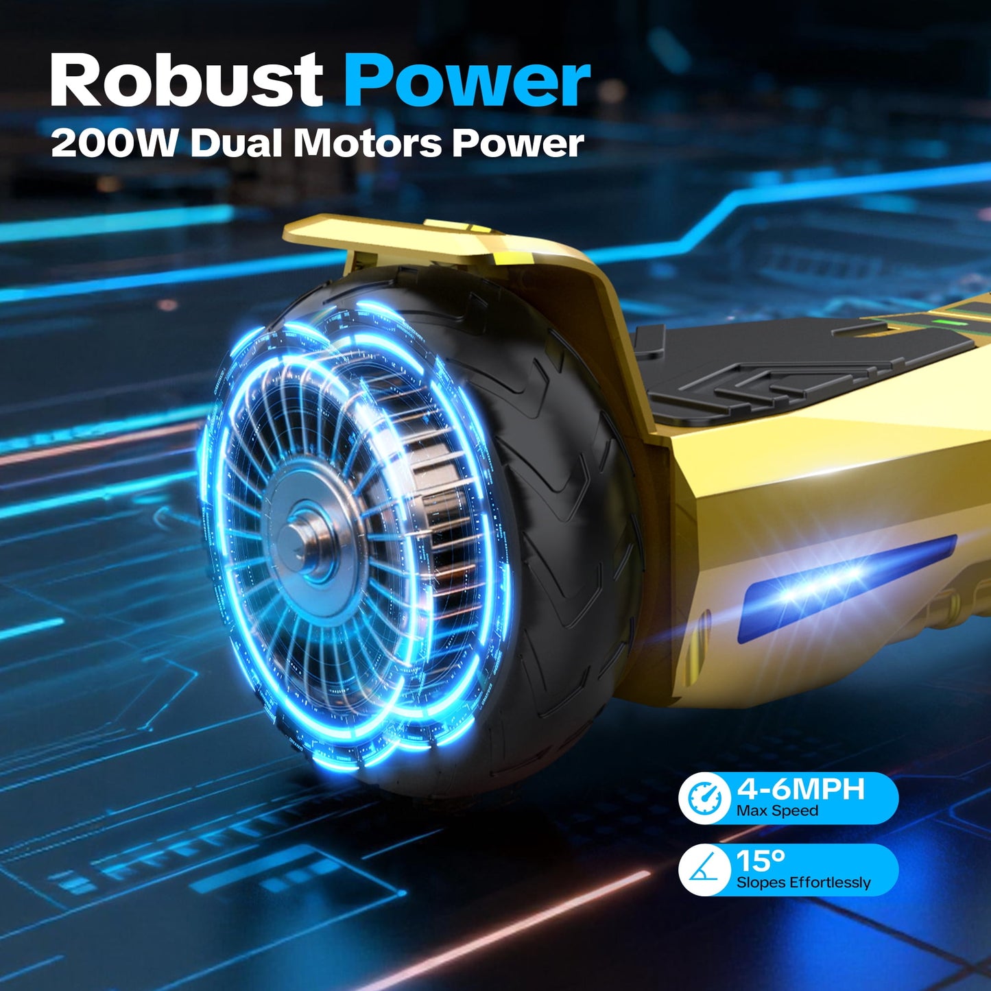 Hoverboard for Kids with 9 mph Max Speed, Tcdjtc Electric Scooters with LED Lights & Bluetooth Speakers, All Terrain Hoverboard for Adults, Off Road Hoverboard with UL2272 Certified