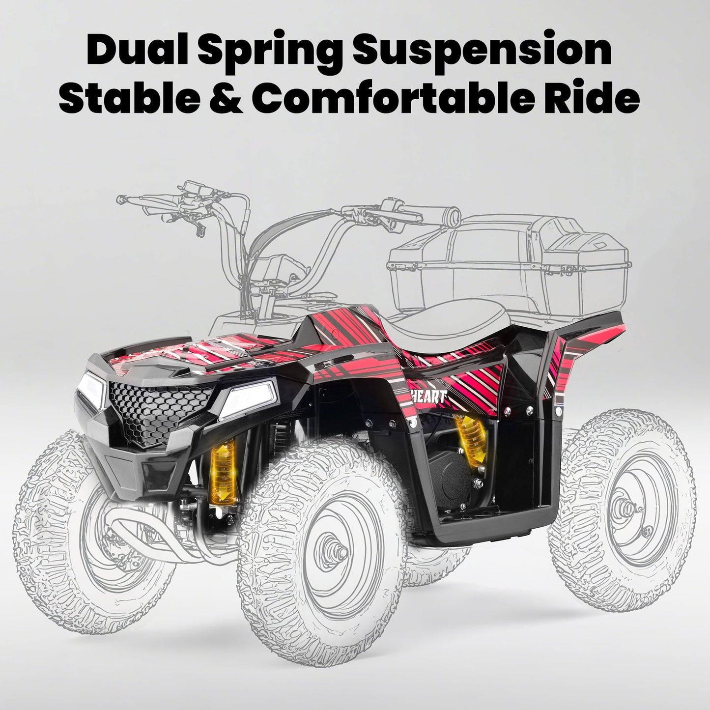 Pescroa 40CC 4-Stroke Ride-On, Gas Ride-On, Gas Ride-On with 15.5 MPH Max Speed, Dual Spring Suspension, Ride-On with 25 Miles Max Range