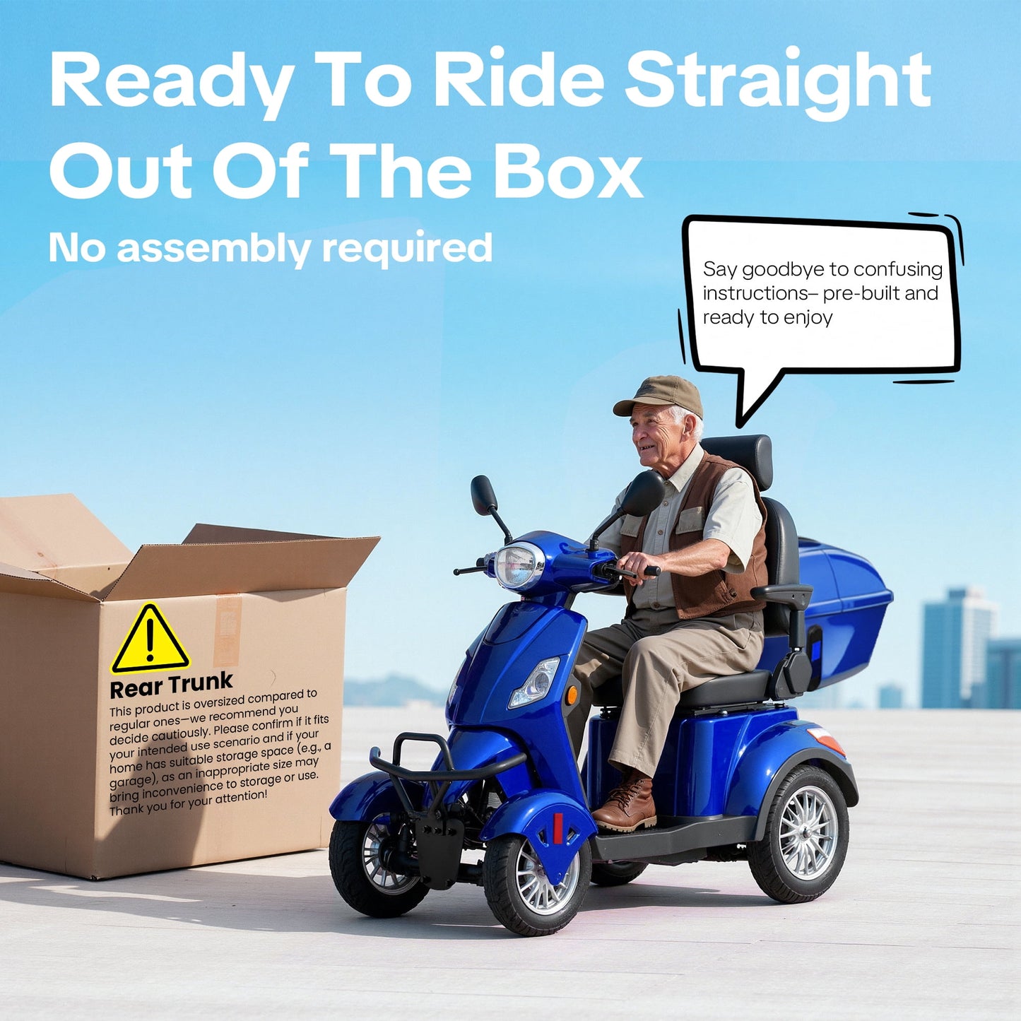 Upgrade Heavy Duty 4 Wheel Mobility Scooters for Seniors & Adults 500lbs Capacity,Arshin 800W All Terrain Fast Mobility Scooter for Travel,Electric Powered Chair,25 Miles Rang,Remote Key(Blue)