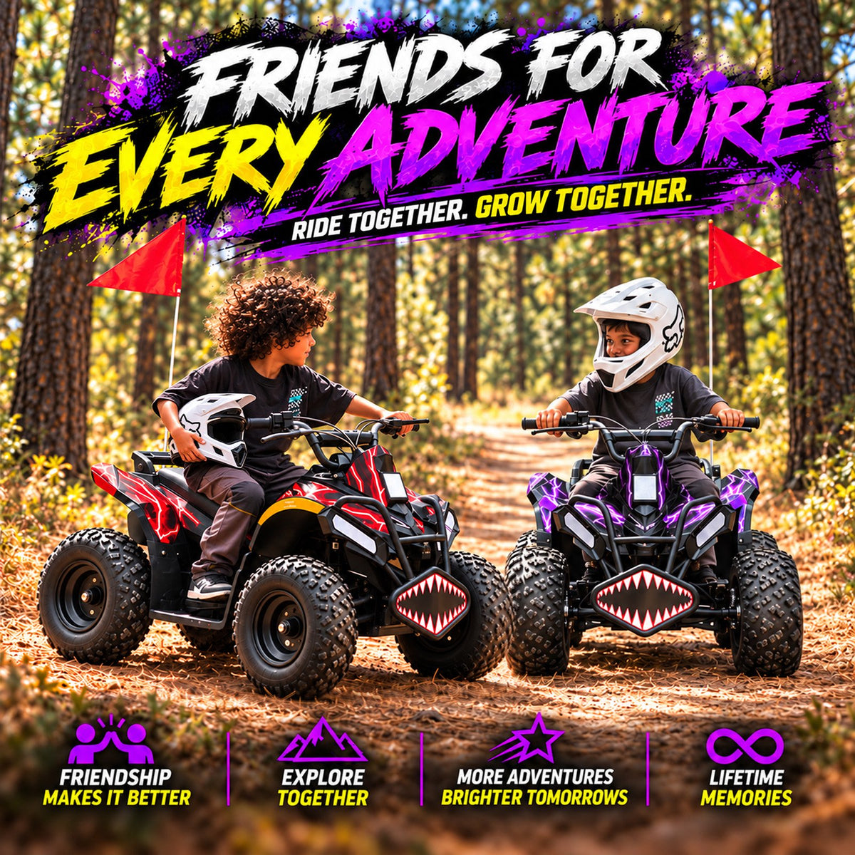 39cc Teen Gas ATV, Gas Powered 4 Wheeler for Teens 16+, 4-Stroke Beginner ATV, Up to 15 MPH, Adjustable Speed, Safety Switches, Front & Rear Brake - Red