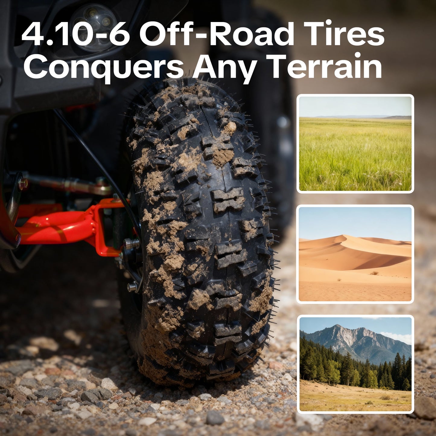 QEASET 500W 36V Battery Ride-On Off-Road 4-Wheeler – 15-Mile Range, Red