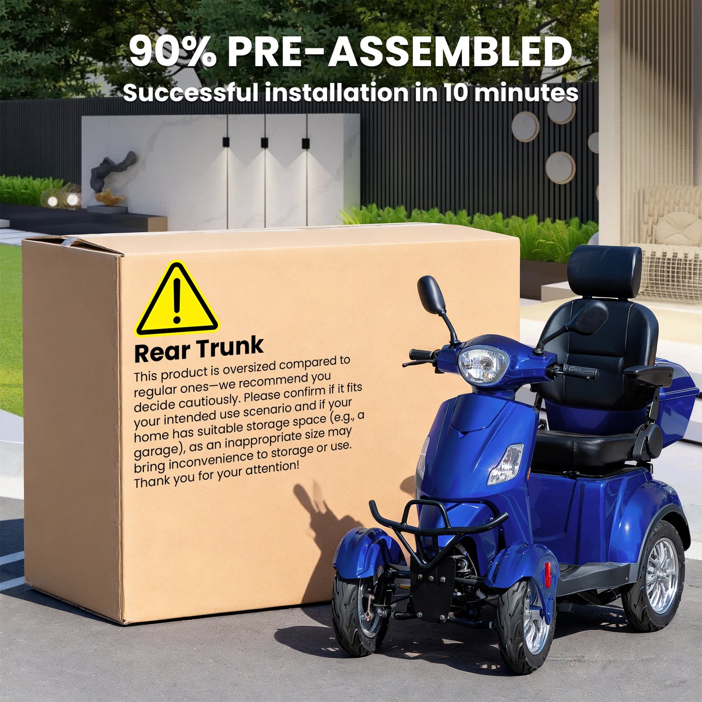 Tcdjtc 4 Wheel Mobility Scooters for Seniors, Adult Scooter with 800W Motor, Motorized Scooter for Adults, Heavy Duty Electric Scooter with 500 lb Capacity, 31 Miles Long Range, Instructions Included
